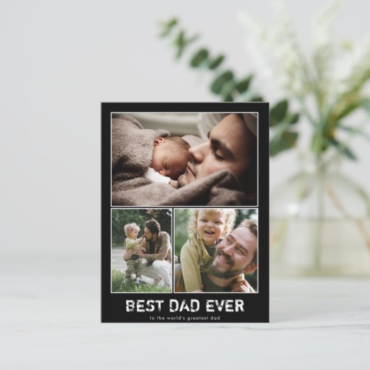 Vaderdag Drie Briefkaart voor fotocollage (Staand voorkant)