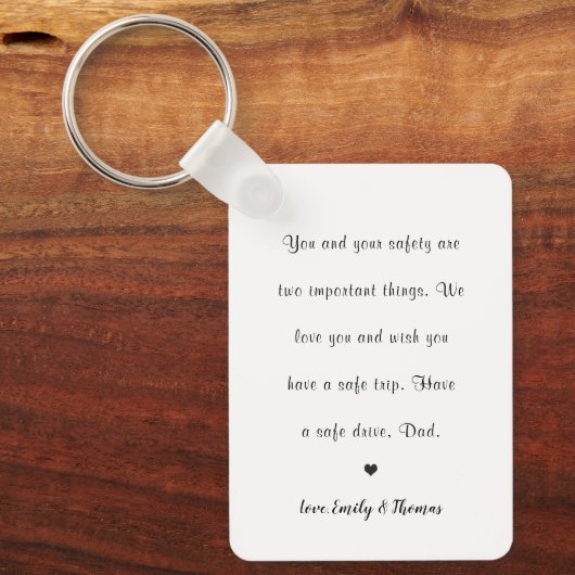 vaderdag drive safe dad leuke fotokeycha sleutelhanger (Voorkant)