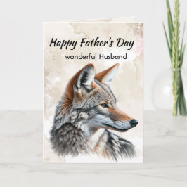 Vaderdag Echte Waterverf Coyote Feestdagen Kaart