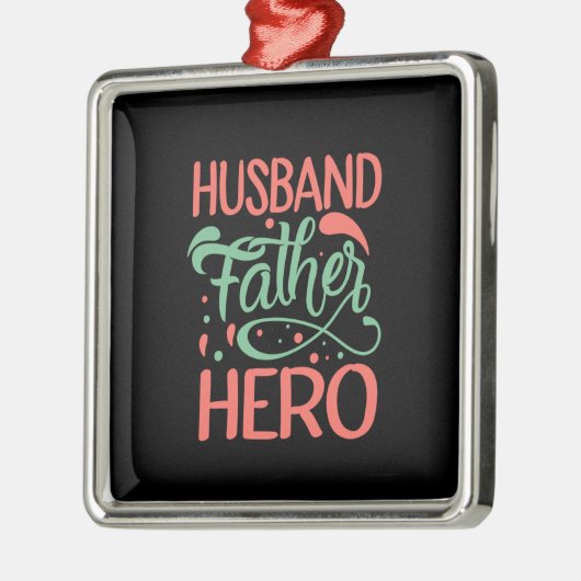 Vaderdag Echtgenoot Vader Held Metalen Ornament (Links)