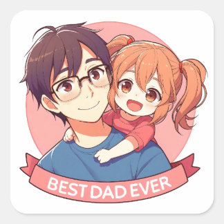 Vaderdag - Een vader en zijn dochter Vierkante Sticker