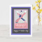 Vaderdag, eerst, vintage Clown Kaart (Gele Bloem)