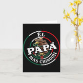 Vaderdag El Papa Mas Chingon Spaans Mexicaans Kaart (Gele Bloem)