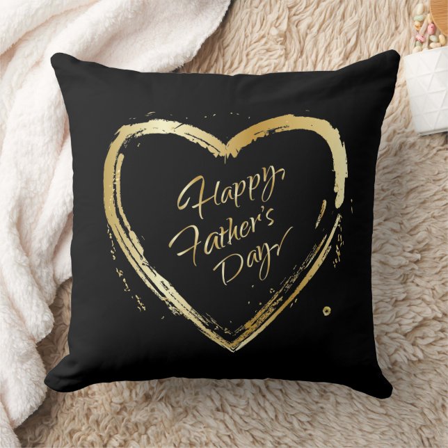 Vaderdag Elegante Luxe Design Gouden harttekst Kussen (Deken)