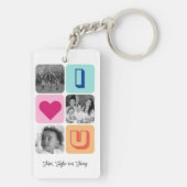 Vaderdag Familie Foto Collage Ik hou van je vader Sleutelhanger (achterkant)