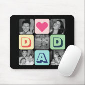 Vaderdag Familie Fotorooster Pap Afbeelding Collag Muismat (Met muis)