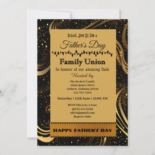 Vaderdag Family Union Gold Curls Bladwervels Kaart (Voorkant)