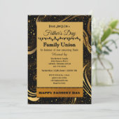 Vaderdag Family Union Gold Curls Bladwervels Kaart (Staand voorkant)