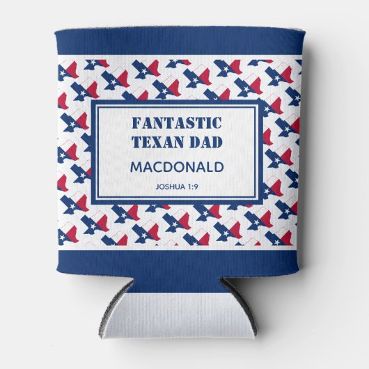 Vaderdag FANTASTIC TEXAN DAD, gepersonaliseerd Blikjeskoeler (Voorkant)