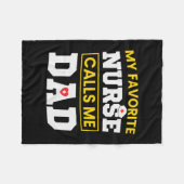 Vaderdag favoriete verpleegster belt me papa fleece deken (Voorkant (Horizontaal))