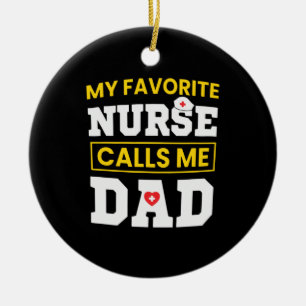 Vaderdag favoriete verpleegster belt me papa keramisch ornament
