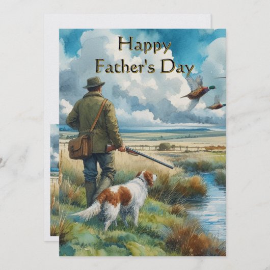 Vaderdag Fazantenjager Plat Vakantiekaart Feestdagenkaart (Voorkant / Achterkant)