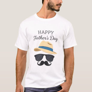 Vaderdag Fedora, zonnebril en klassieke stijl T-shirt