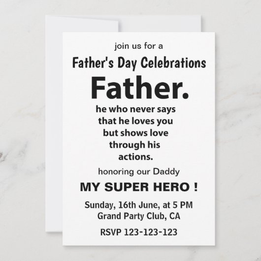 Vaderdag Feest Kaart (Voorkant)