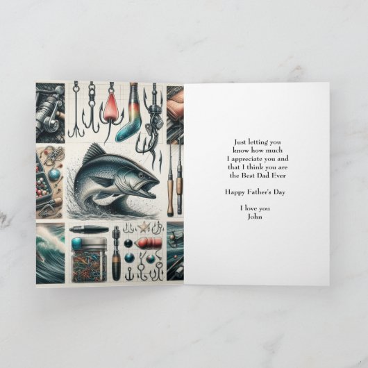 Vaderdag Fisherman Greeting Kaart (Binnen)