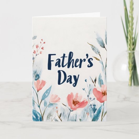 Vaderdag Flowers Feestdagen Kaart (Voorkant)