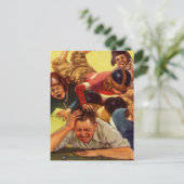  Vaderdag, Football Kinder en Familiehond Briefkaart (Staand voorkant)