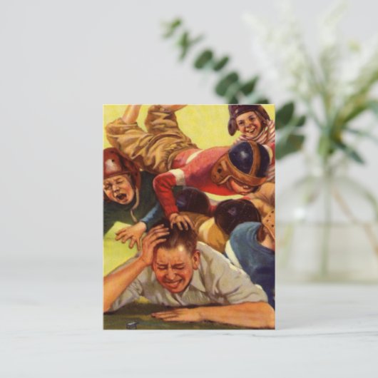  Vaderdag, Football Kinder en Familiehond Briefkaart (Staand voorkant)