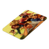  Vaderdag, Football Kinder en Familiehond Magneet (Linkerzijde)