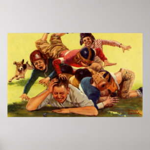  Vaderdag, Football Kinder en Familiehond Poster