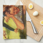  Vaderdag, Football Kinder en Familiehond Theedoek (Quarter Fold)