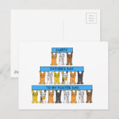 Vaderdag Foster Dad Cartoon Cats Briefkaart (Voorkant / Achterkant)