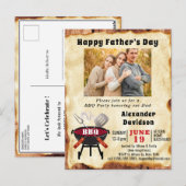 Vaderdag Foto  BBQ Party Briefkaart (Voorkant / Achterkant)