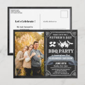 Vaderdag Foto BBQ Party Invitation Briefkaart (Voorkant / Achterkant)