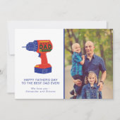 Vaderdag Foto Best Pap Power Tool Feestdagenkaart (Voorkant)