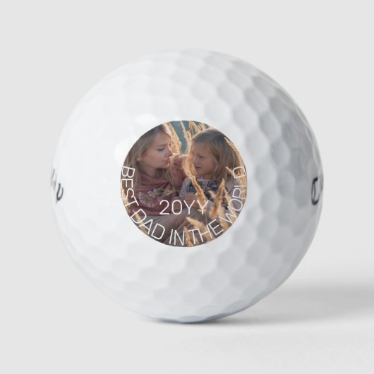 Vaderdag foto Beste vader ter wereld | Year Golfballen (Voorkant)