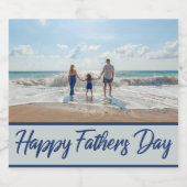 Vaderdag Foto Blauwe Typografie Bier Etiket (Enkel label)