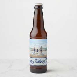 Vaderdag Foto Blauwe Typografie Bier Etiket