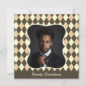 Vaderdag Foto Bruin Tannet Argyle Eetfeestje Kaart (Voorkant)