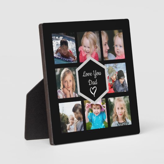 Vaderdag Foto Collage Black Fotoplaat (Voorkant)