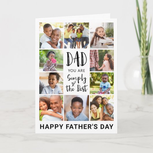 Vaderdag Foto Collage Persoonlijk Feestdagen Kaart (Voorkant)