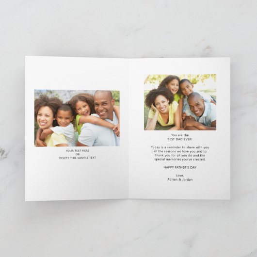 Vaderdag Foto Collage Persoonlijk Feestdagen Kaart (Binnen)