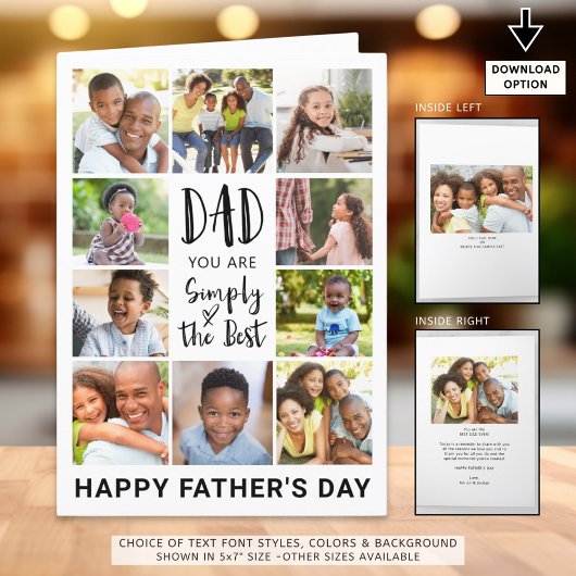 Vaderdag Foto Collage Persoonlijk Feestdagen Kaart
