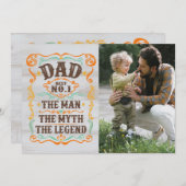 Vaderdag Foto De Man De Mythe De Legende Feestdagenkaart (Voorkant / Achterkant)