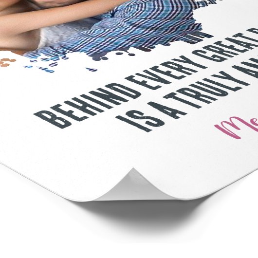 Vaderdag Foto Gift van Dochter Hart Poster (Hoek)