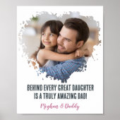 Vaderdag Foto Gift van Dochter Hart Poster (Voorkant)