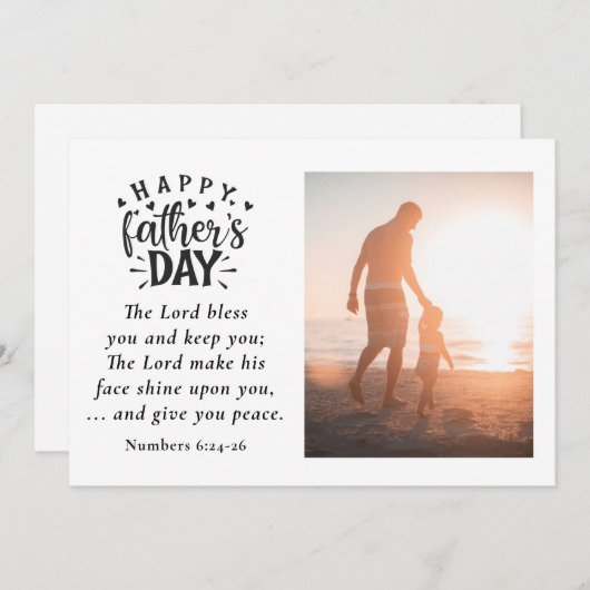 Vaderdag Foto Heer zegene u Christelijke Bijbel Feestdagenkaart (Voorkant / Achterkant)
