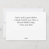 Vaderdag Foto Heer zegene u Christelijke Bijbel Feestdagenkaart (Achterkant)