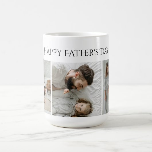 Vaderdag Foto Mok – Aangepaste 3 Foto's & Tekst (Center)