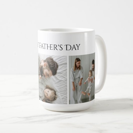 Vaderdag Foto Mok – Aangepaste 3 Foto's & Tekst (Voorkant rechts)