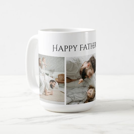 Vaderdag Foto Mok – Aangepaste 3 Foto's & Tekst (Voorkant links)