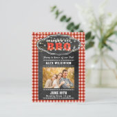 Vaderdag Foto Red Pset Chalkboard BBQ Party Briefkaart (Staand voorkant)