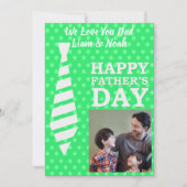 Vaderdag foto stropdas licht groene Stippen Kaart (Voorkant)