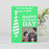 Vaderdag foto stropdas licht groene Stippen Kaart (Staand voorkant)