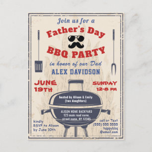 Vaderdag Foto  Uitnodiging BBQ Party