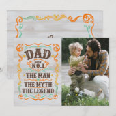 Vaderdag Foto van het Man The Myth the Legend Feestdagenkaart (Voorkant / Achterkant)